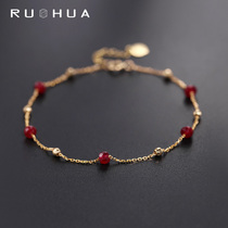 Jowha Jewellery Wing Full Star Faceted Red Gem Bracelet Women 18K Gold Color Treasure Jewelery DIY Custom