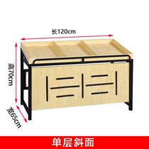 Shopping mall fruit shop vegetable frame steel wood rack rack inclined display table set fruit basket fruit shelf wooden