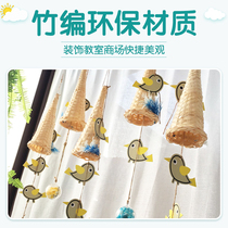Kindergarten ring Chuang hanging ornaments environmental layout materials pendant pastoral garden shop bamboo creative decoration