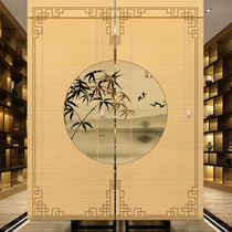 Bamboo curtain Chinese rolling curtain partition tea ceremony blackout tea room decoration Louver Curtain curtain home print retro screen