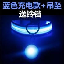 Dog luminous collar USB rechargeable pet cat collar teddy golden hair night with fluorescent anti-lost ring