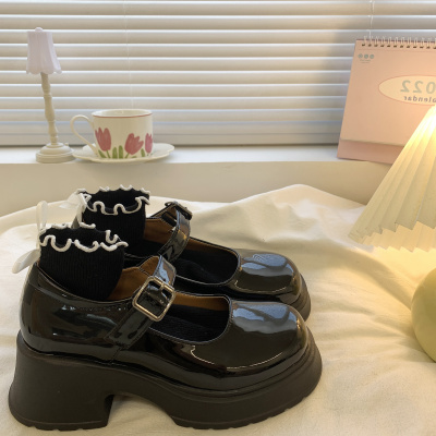 taobao agent Black summer Japanese high footwear platform, french style, 2023