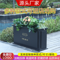 Outdoor wrought iron combination simple flower box can be customized outside the flower bed sales department outdoor commercial street planting box