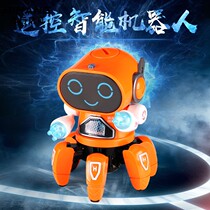 Douyin with electric remote control dancing robot six-claw fish intelligent dynamic music Light childrens toy puzzle