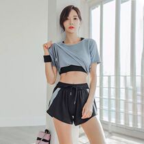 Sports suit womens summer running quick clothes gym training professional loose size Net red fitness yoga suit