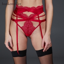  hunkemoller private lace temptation sexy red stockings clip garters thigh strap waist seal female