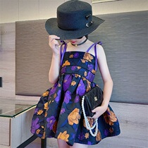 Girls  dresses summer 2021 new female big child summer French suspender princess dress childrens puffy skirt tide