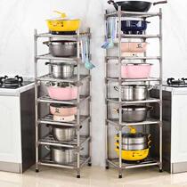(Coarse steel pipe) extra-thick kitchen shelf pot stainless steel storage rack basin rack microwave bracket