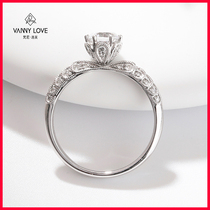 Vanilov Princess diamond ring Diamond ring 1 carat 50 points GIA group set proposal engagement ring female custom
