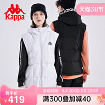 Kappa Kapa down vest 2021 new winter couples mens and womens printed hooded vest outdoor warm vest