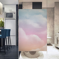 Bathroom glass stickers Frosted film Anti-peep bathroom doors and windows translucent opaque window stickers gradient color