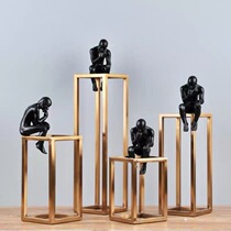Model room living room study decoration simple modern home accessories stainless steel thinker crafts decoration