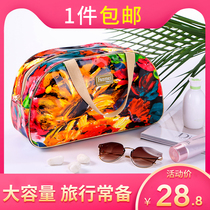 Waterproof wash bag ladies cosmetic bag flower bath bag sports business trip fitness large capacity storage backpack