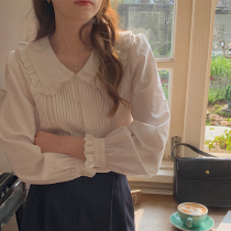 Pregnant Woman Shirt Spring Autumn Season Career Loaded Loose Shirt Woman Snowspinning Commute White Long Sleeve Doll Collar Blouse Summer Dress