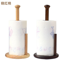Xiaohong cotton kitchen paper holder creative roll paper holder tissue holder oil-free punching solid wood desktop rack vertical
