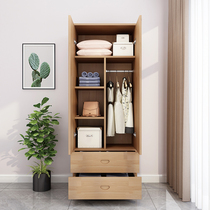 Full solid wood wardrobe log home bedroom rental room simple small apartment custom pine childrens small wardrobe wardrobe