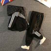 Childrens clothes boy Spring clothing suit 2022 new spring and autumn CUHK Tong Boy sports ruffling handsome and fashionable Chaochio Street