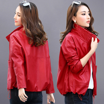 Leather leather jacket women 2021 new autumn and winter loose Korean slim short Harajuku fan car jacket tide