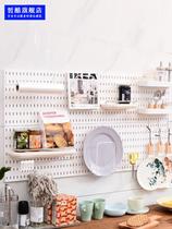  Hole board Wall shelf Punch-free kitchen bathroom storage bathroom Wall-mounted hole board storage rack shelf
