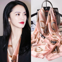 Silk scarf womens shawl outside wild mother Spring and Autumn gauze scarf 2021 New style scarf thin autumn and winter