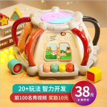 Childrens puzzle music clap drum Baby toy hand clap drum 6 months Early childhood education hexahedron baby 0-1 years old