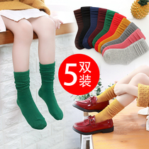 Cotton autumn and winter childrens socks piled up socks spring and autumn boys and girls baby stockings long tube Korean foreign gas