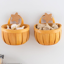 Ginger garlic storage basket kitchen put ginger garlic woven basket hanging small basket with onion ginger box wall hanging rattan bamboo basket