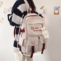 Cute ins wind school bag female large capacity Korean version of high school students junior high school students backpack lightweight primary school backpack