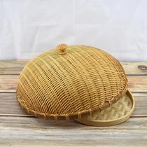 Rice cover bamboo bamboo round table cover pastoral table cover anti-buckle rice large size storage basket tray