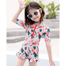 Childrens swimsuit Girls summer one-piece bikini swimsuit 2021 new cute baby small medium and large girls swimsuit