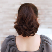 Wig ponytail clip short curly ponytail female big wave realistic short pear curl fake ponytail high hair ponytail