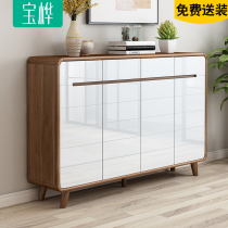  Household door large-capacity solid wood simple shoe cabinet modern Nordic storage paint into the home partition entrance foyer cabinet