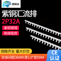 Bus C45 DZ47 2P circuit breaker connection strip 1 meter 32A copper connection copper row 1 0 thick*5mm wide