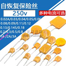 Self recovery fuse 250v in-line 0 02 0 06 0 09 0 12 0 145 0 18 0 25 1 A