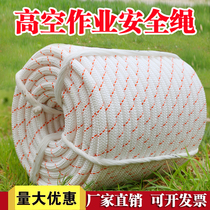 Nylon rope wear-resistant white thick rope steel wire core binding rope climbing rope safety rope aerial work rope safety rope