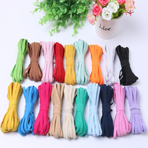 Color elastic band Flat rubber band Childrens 8 yarn high elastic notebook strap 6mm color fine rubber band durable