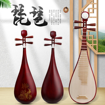 Red pipa wooden shell carving Beginner Beginner Children adult plucked playing national musical instruments Professional practice examination