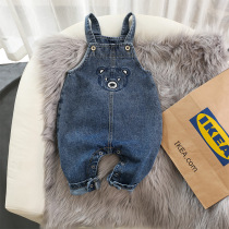 Baby denim pants new boys spring and autumn handsome trousers baby boy Korean soft denim pants tide