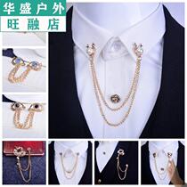 Jewelry shirt deer head leader domineering dragon brooch male collar chain Pin Pin personality corsage male collar buckle