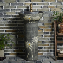 Outdoor column washbasin Ceramic washbasin Integrated floor-standing outdoor courtyard sub-column washbasin washbasin