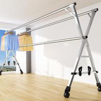 New floor-to-ceiling household balcony folding and drying quilt mobile simple artifact for clothes drying bracket to cool clothes