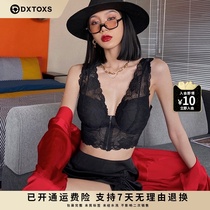 Beautiful back underwear Womens summer vest type rimless bra Large chest small lace thin section of the breast small bra