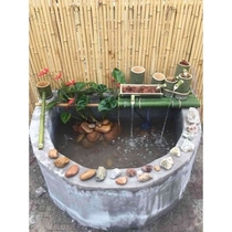 Large balcony water circulation flow water small landscape fish pond bamboo fish tank circulation water circulation system over