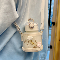 Water glass girl high face value cute with straw adult heat resistant glass cup ins wind 2021 new bottle of milk bottle