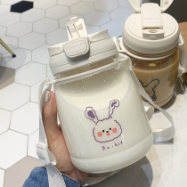 Big belly water cup women Summer super large capacity 1000ml with straw portable Sports Cup cute large kettle