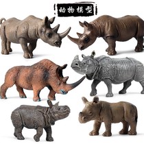 Child Emulation Animal World Model Rhinoceros Forest Animal Model Long Hair Rhinoceros Pendulum Plastic Toys