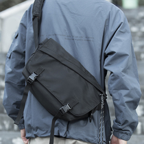 Summer New Tide Cards Skew Satchel Men Canvas Casual Single Shoulder Difference Bag Sports Satchel and Fashion Backpack