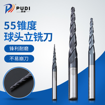 55 degree taper ball knife ball end milling cutter tungsten steel alloy oblique taper lengthened end mill engraving knife CNC milling cutter