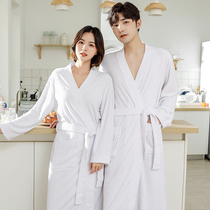  Couple nightgown Towel material Bathrobe Female absorbent quick-drying bathrobe Hotel white four seasons universal large size mens pajamas