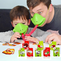 Game props net fun parent-child battle frog tongue tongue lizard mask group building toy greedy chameleon
